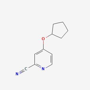 molecular formula C11H12N2O B2887591 4-(Cyclopentyloxy)picolinonitrile CAS No. 1339091-32-5