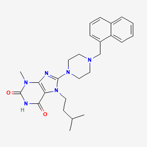 B2887600 7-isopentyl-3-methyl-8-(4-(naphthalen-1-ylmethyl)piperazin-1-yl)-1H-purine-2,6(3H,7H)-dione CAS No. 886906-37-2