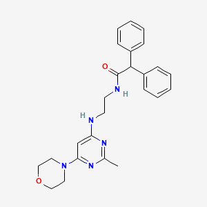 molecular formula C25H29N5O2 B2887607 N-(2-((2-methyl-6-morpholinopyrimidin-4-yl)amino)ethyl)-2,2-diphenylacetamide CAS No. 1207031-41-1