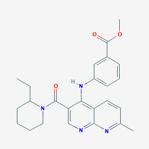 Methyl 3-((3-(2-ethylpiperidine-1-carbonyl)-7-methyl-1,8-naphthyridin-4-yl)amino)benzoate