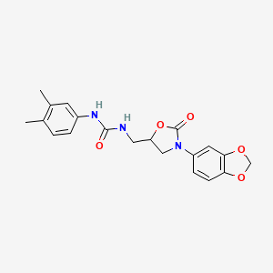 1-((3-(Benzo[d][1,3]dioxol-5-yl)-2-oxooxazolidin-5-yl)methyl)-3-(3,4-dimethylphenyl)urea