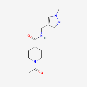 molecular formula C14H20N4O2 B2887619 N-[(1-Methylpyrazol-4-yl)methyl]-1-prop-2-enoylpiperidine-4-carboxamide CAS No. 2361820-96-2