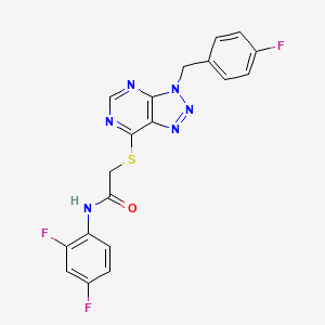 molecular formula C19H13F3N6OS B2887620 N-(2,4-difluorophenyl)-2-((3-(4-fluorobenzyl)-3H-[1,2,3]triazolo[4,5-d]pyrimidin-7-yl)thio)acetamide CAS No. 863457-73-2