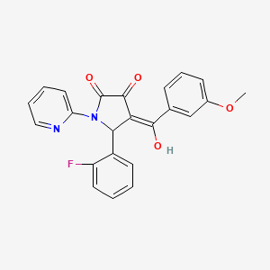molecular formula C23H17FN2O4 B2887623 5-(2-fluorophenyl)-3-hydroxy-4-(3-methoxybenzoyl)-1-(pyridin-2-yl)-1H-pyrrol-2(5H)-one CAS No. 618417-70-2