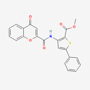 molecular formula C22H15NO5S B2887633 methyl 3-(4-oxo-4H-chromene-2-carboxamido)-5-phenylthiophene-2-carboxylate CAS No. 361173-79-7