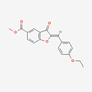 molecular formula C19H16O5 B2887636 methyl (2Z)-2-[(4-ethoxyphenyl)methylidene]-3-oxo-2,3-dihydro-1-benzofuran-5-carboxylate CAS No. 879912-99-9