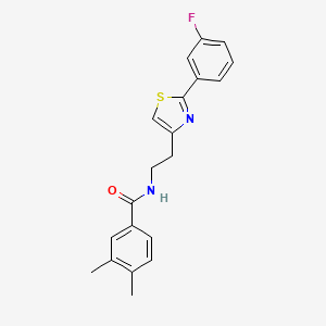 molecular formula C20H19FN2OS B2887637 N-{2-[2-(3-fluorophenyl)-1,3-thiazol-4-yl]ethyl}-3,4-dimethylbenzamide CAS No. 895781-69-8