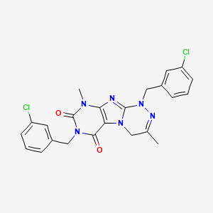 molecular formula C23H20Cl2N6O2 B2887638 1,7-双(3-氯苄基)-3,9-二甲基-7,9-二氢-[1,2,4]三嗪并[3,4-f]嘌呤-6,8(1H,4H)-二酮 CAS No. 898448-95-8