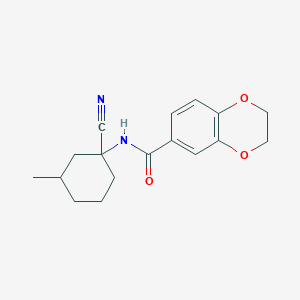 molecular formula C17H20N2O3 B2887643 N-(1-Cyano-3-methylcyclohexyl)-2,3-dihydro-1,4-benzodioxine-6-carboxamide CAS No. 2130476-46-7