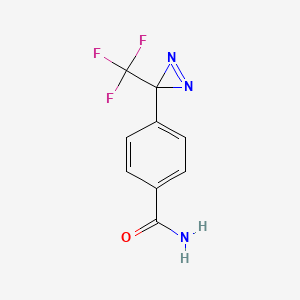 molecular formula C9H6F3N3O B2887644 4-(3-(Trifluoromethyl)-3H-diazirin-3-yl)benzamide CAS No. 1216997-96-4