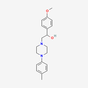molecular formula C20H26N2O2 B2887648 1-(4-Methoxyphenyl)-2-(4-(p-tolyl)piperazin-1-yl)ethanol CAS No. 1251708-94-7