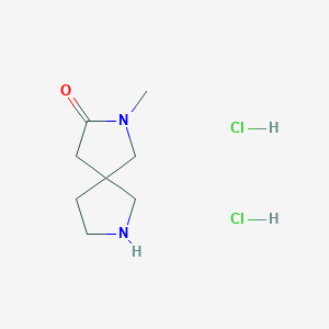 molecular formula C8H16Cl2N2O B2887652 2-甲基-2,7-二氮杂螺[4.4]壬-3-酮二盐酸盐 CAS No. 2504202-53-1