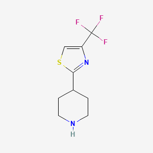 molecular formula C9H11F3N2S B2887654 4-[4-(Trifluoromethyl)-1,3-thiazol-2-yl]piperidine CAS No. 1248983-30-3