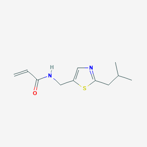 molecular formula C11H16N2OS B2887655 N-[[2-(2-Methylpropyl)-1,3-thiazol-5-yl]methyl]prop-2-enamide CAS No. 2305569-79-1