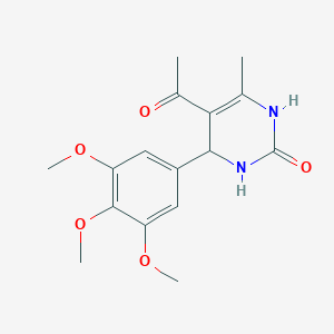 molecular formula C16H20N2O5 B2887656 5-acetyl-6-methyl-4-(3,4,5-trimethoxyphenyl)-3,4-dihydropyrimidin-2(1H)-one CAS No. 315240-35-8