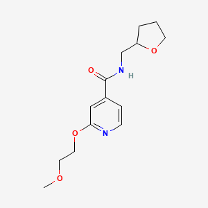 molecular formula C14H20N2O4 B2887660 2-(2-methoxyethoxy)-N-((tetrahydrofuran-2-yl)methyl)isonicotinamide CAS No. 2034445-46-8