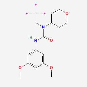 molecular formula C16H21F3N2O4 B2887666 3-(3,5-dimethoxyphenyl)-1-(tetrahydro-2H-pyran-4-yl)-1-(2,2,2-trifluoroethyl)urea CAS No. 1396583-61-1