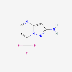 molecular formula C7H5F3N4 B2887670 7-(三氟甲基)吡唑并[1,5-a]嘧啶-2-胺 CAS No. 1785367-92-1