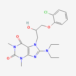 molecular formula C20H26ClN5O4 B2887671 7-(3-(2-chlorophenoxy)-2-hydroxypropyl)-8-(diethylamino)-1,3-dimethyl-1H-purine-2,6(3H,7H)-dione CAS No. 1105244-19-6