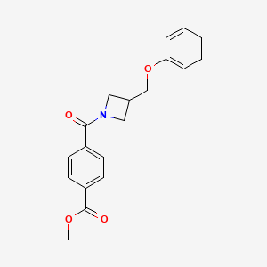 molecular formula C19H19NO4 B2887673 Methyl 4-(3-(phenoxymethyl)azetidine-1-carbonyl)benzoate CAS No. 2034540-09-3