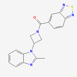 molecular formula C18H15N5OS B2887674 5-[3-(2-methyl-1H-1,3-benzodiazol-1-yl)azetidine-1-carbonyl]-2,1,3-benzothiadiazole CAS No. 2380186-92-3