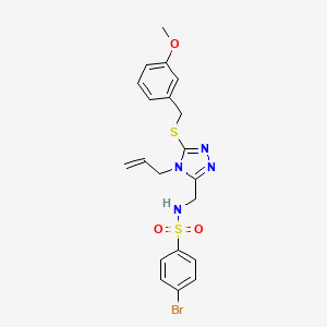 molecular formula C20H21BrN4O3S2 B2887680 N-({4-烯丙基-5-[(3-甲氧基苄基)硫烷基]-4H-1,2,4-三唑-3-基}甲基)-4-溴苯磺酰胺 CAS No. 338794-46-0