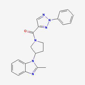 (3-(2-methyl-1H-benzo[d]imidazol-1-yl)pyrrolidin-1-yl)(2-phenyl-2H-1,2,3-triazol-4-yl)methanone