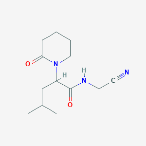 molecular formula C13H21N3O2 B2887689 N-(Cyanomethyl)-4-methyl-2-(2-oxopiperidin-1-YL)pentanamide CAS No. 1436014-97-9
