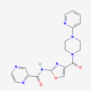 N-(4-(4-(pyridin-2-yl)piperazine-1-carbonyl)oxazol-2-yl)pyrazine-2-carboxamide