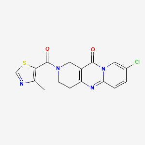 molecular formula C16H13ClN4O2S B2887704 8-chloro-2-(4-methylthiazole-5-carbonyl)-3,4-dihydro-1H-dipyrido[1,2-a:4',3'-d]pyrimidin-11(2H)-one CAS No. 2034531-82-1
