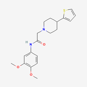 molecular formula C19H24N2O3S B2887707 N-(3,4-dimethoxyphenyl)-2-(4-(thiophen-2-yl)piperidin-1-yl)acetamide CAS No. 1396747-32-2