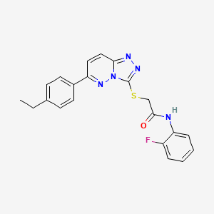 molecular formula C21H18FN5OS B2887710 2-((6-(4-乙基苯基)-[1,2,4]三唑并[4,3-b]哒嗪-3-基)硫代)-N-(2-氟苯基)乙酰胺 CAS No. 894049-12-8