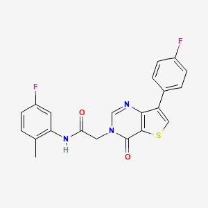 molecular formula C21H15F2N3O2S B2887711 N-(5-氟-2-甲基苯基)-2-[7-(4-氟苯基)-4-氧代噻吩并[3,2-d]嘧啶-3(4H)-基]乙酰胺 CAS No. 1207057-20-2