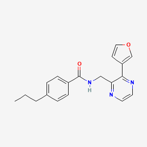 molecular formula C19H19N3O2 B2887721 N-((3-(furan-3-yl)pyrazin-2-yl)methyl)-4-propylbenzamide CAS No. 2034499-87-9