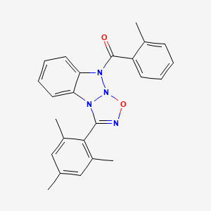 molecular formula C24H22N4O2 B2887722 (2-甲基苯基)-[1-(2,4,6-三甲基苯基)-[1,2,3,5]恶二唑并[3,2-a]苯并三唑-5-基]甲苯酮 CAS No. 391218-34-1