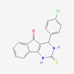 B2887726 4-(4-chlorophenyl)-2-thioxo-1,2,3,4-tetrahydro-5H-indeno[1,2-d]pyrimidin-5-one CAS No. 60477-75-0