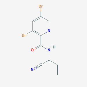 molecular formula C10H9Br2N3O B2887731 3,5-dibromo-N-(1-cyanopropyl)pyridine-2-carboxamide CAS No. 1797124-94-7