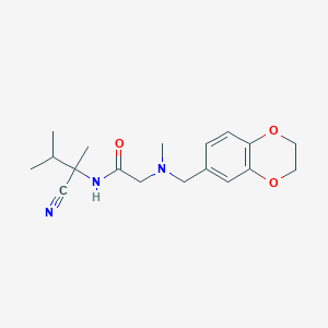 B2887732 N-(1-cyano-1,2-dimethylpropyl)-2-{[(2,3-dihydro-1,4-benzodioxin-6-yl)methyl](methyl)amino}acetamide CAS No. 1210156-78-7