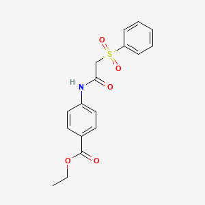 molecular formula C17H17NO5S B2887734 ETHYL 4-[2-(BENZENESULFONYL)ACETAMIDO]BENZOATE CAS No. 847588-91-4