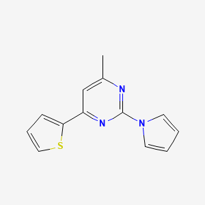 molecular formula C13H11N3S B2887737 4-甲基-2-(1H-吡咯-1-基)-6-噻吩-2-基嘧啶 CAS No. 860788-67-6
