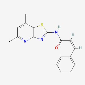 molecular formula C17H15N3OS B2887739 (Z)-N-(5,7-二甲基噻唑并[4,5-b]吡啶-2-基)-3-苯基丙烯酰胺 CAS No. 1021045-65-7
