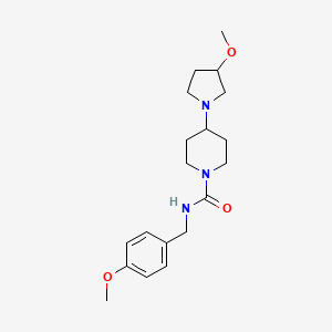 molecular formula C19H29N3O3 B2887749 N-[(4-methoxyphenyl)methyl]-4-(3-methoxypyrrolidin-1-yl)piperidine-1-carboxamide CAS No. 2309539-82-8