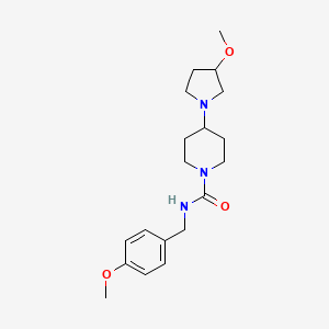 molecular formula C19H29N3O3 B2887749 N-(4-甲氧基苄基)-4-(3-甲氧基吡咯烷-1-基)哌啶-1-甲酰胺 CAS No. 2309539-82-8