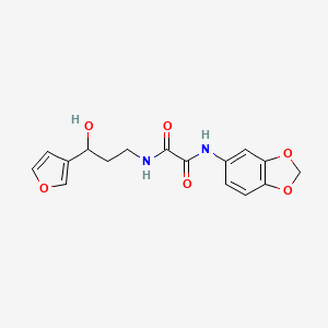 molecular formula C16H16N2O6 B2887786 N'-(2H-1,3-benzodioxol-5-yl)-N-[3-(furan-3-yl)-3-hydroxypropyl]ethanediamide CAS No. 1448048-03-0