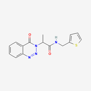 molecular formula C15H14N4O2S B2887788 2-(4-oxobenzo[d][1,2,3]triazin-3(4H)-yl)-N-(thiophen-2-ylmethyl)propanamide CAS No. 1235623-16-1