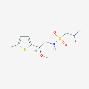 molecular formula C12H21NO3S2 B2887794 N-[2-Methoxy-2-(5-methylthiophen-2-YL)ethyl]-2-methylpropane-1-sulfonamide CAS No. 1797182-76-3