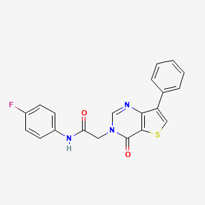 molecular formula C20H14FN3O2S B2887796 N-(4-fluorophenyl)-2-(4-oxo-7-phenylthieno[3,2-d]pyrimidin-3(4H)-yl)acetamide CAS No. 1105235-31-1