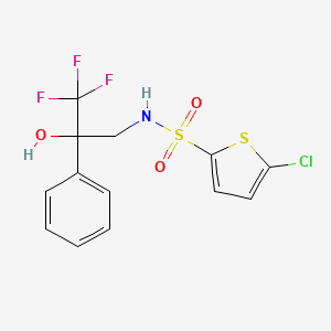 molecular formula C13H11ClF3NO3S2 B2887803 5-chloro-N-(3,3,3-trifluoro-2-hydroxy-2-phenylpropyl)thiophene-2-sulfonamide CAS No. 1351641-30-9