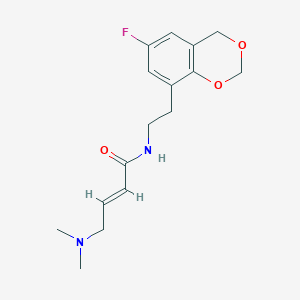 (E)-4-(Dimethylamino)-N-[2-(6-fluoro-4H-1,3-benzodioxin-8-yl)ethyl]but-2-enamide