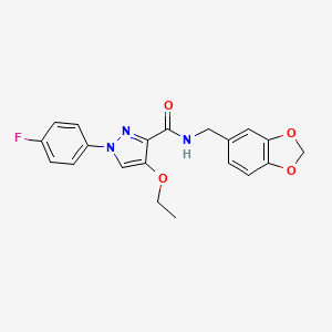 N-(benzo[d][1,3]dioxol-5-ylmethyl)-4-ethoxy-1-(4-fluorophenyl)-1H-pyrazole-3-carboxamide